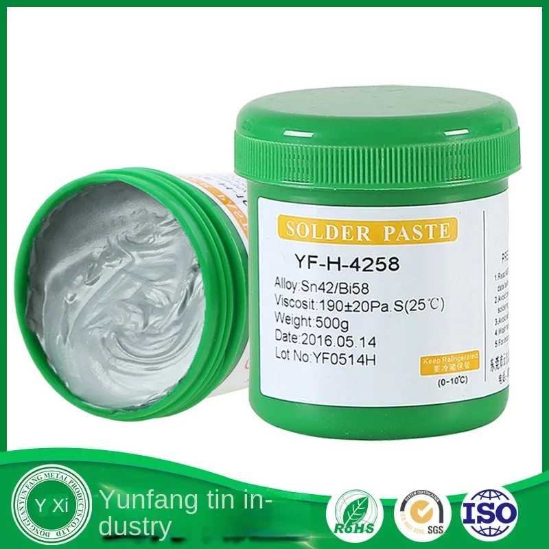 Sn4258 500g Low temperature 138℃ lead-free Solder paste SMT chip halogen-free Solder paste 4258 flux para soldar
Sn4258 500g Low temperature 138℃ lead-free Solder paste SMT chip halogen-free Solder paste 4258 flux para soldar