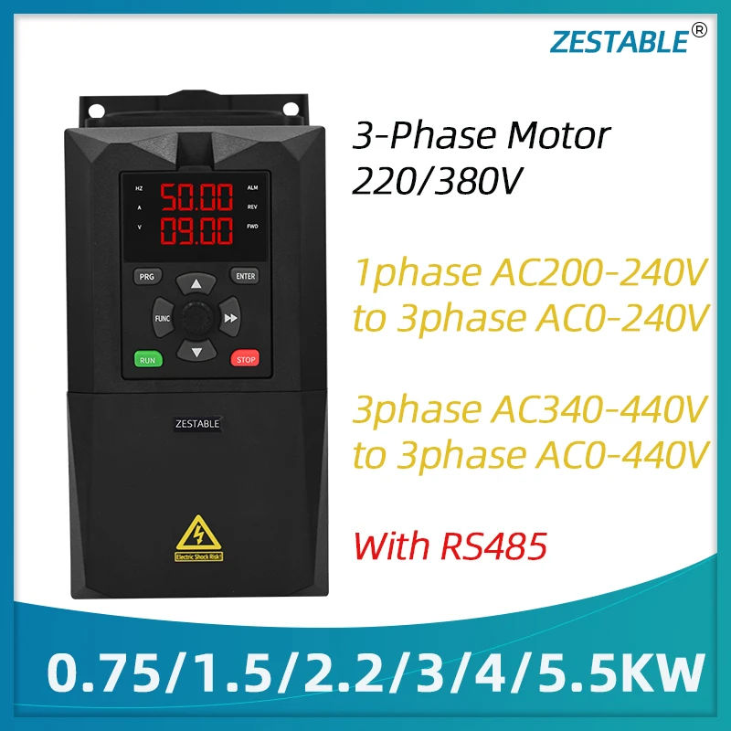 VFD 380V 220V 3Phase Variable Frequency Inverter 0.4/0.75/1.5/2.2/3KW Converter Variator Drive for Motor Speed Vector Control
VFD 380V 220V 3Phase Variable Frequency Inverter 0.4/0.75/1.5/2.2/3KW Converter Variator Drive for Motor Speed Vector Control