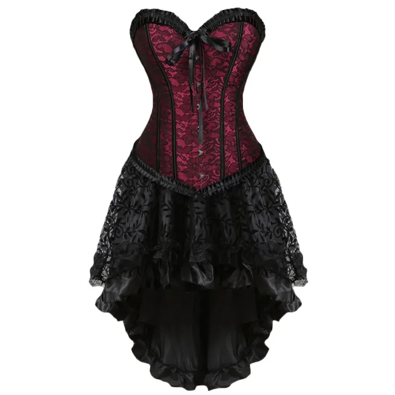 Bustier Tank Women Cosplay Plus Size Corsets Dress with Skirt Irregular Set Female Sexy Lace Overbust Corsets 20
Bustier Tank Women Cosplay Plus Size Corsets Dress with Skirt Irregular Set Female Sexy Lace Overbust Corsets 20