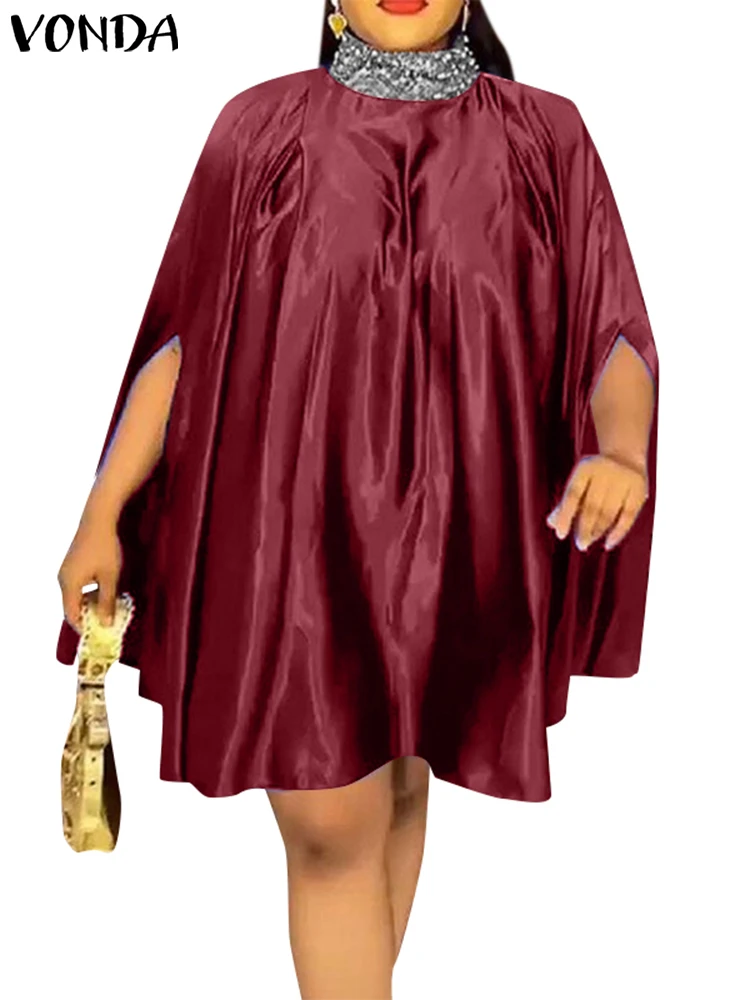 VONDA Women Mini Dress Summer Short Sleeve Vestidos Sexy Knee-Length Sundress Oversized Casual Loose High Neck Robe
VONDA Women Mini Dress Summer Short Sleeve Vestidos Sexy Knee-Length Sundress Oversized Casual Loose High Neck Robe