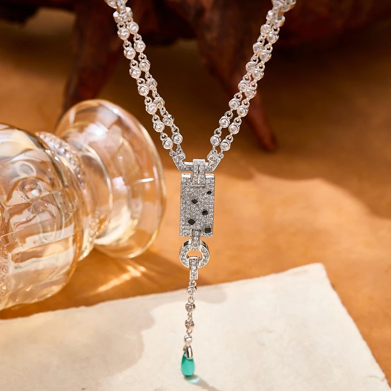 New Arrival Luxury Fashion Necklace Leopard Print Green Crystal Tassel Pendant Women Gorgeous Evening Dresses Party Jewelry Gift
New Arrival Luxury Fashion Necklace Leopard Print Green Crystal Tassel Pendant Women Gorgeous Evening Dresses Party Jewelry Gift