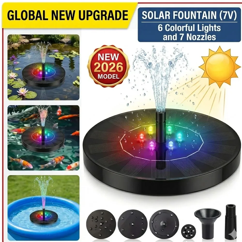 Solar Powered Water Fountain Garden Solar Fountain Pump with Colorful Light Show and 7 Nozzles Outdoor Decoration for Bird Bath
Solar Powered Water Fountain Garden Solar Fountain Pump with Colorful Light Show and 7 Nozzles Outdoor Decoration for Bird Bath