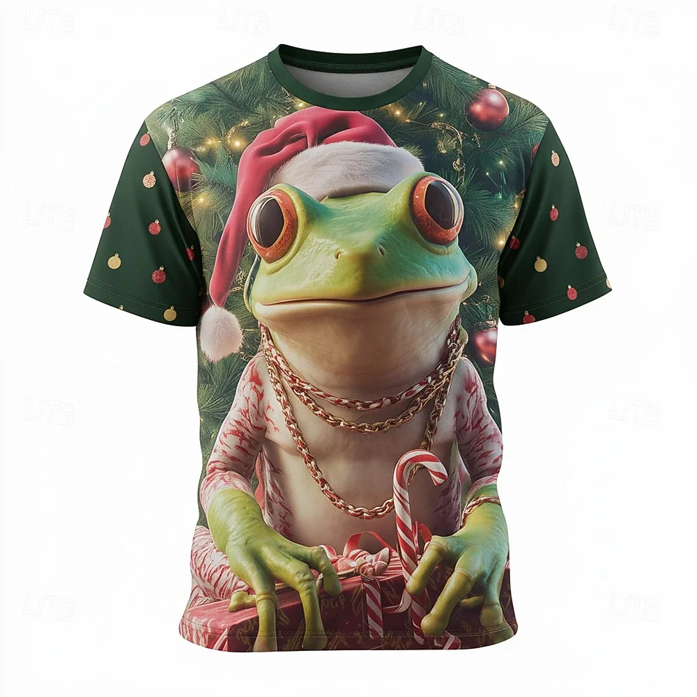 Christmas Frog Pattern Short Sleeve T-Shirt 3D Print Cute Animal Graphic O-Neck Top Fashion Outdoor Activity Comfortable Clothes
Christmas Frog Pattern Short Sleeve T-Shirt 3D Print Cute Animal Graphic O-Neck Top Fashion Outdoor Activity Comfortable Clothes