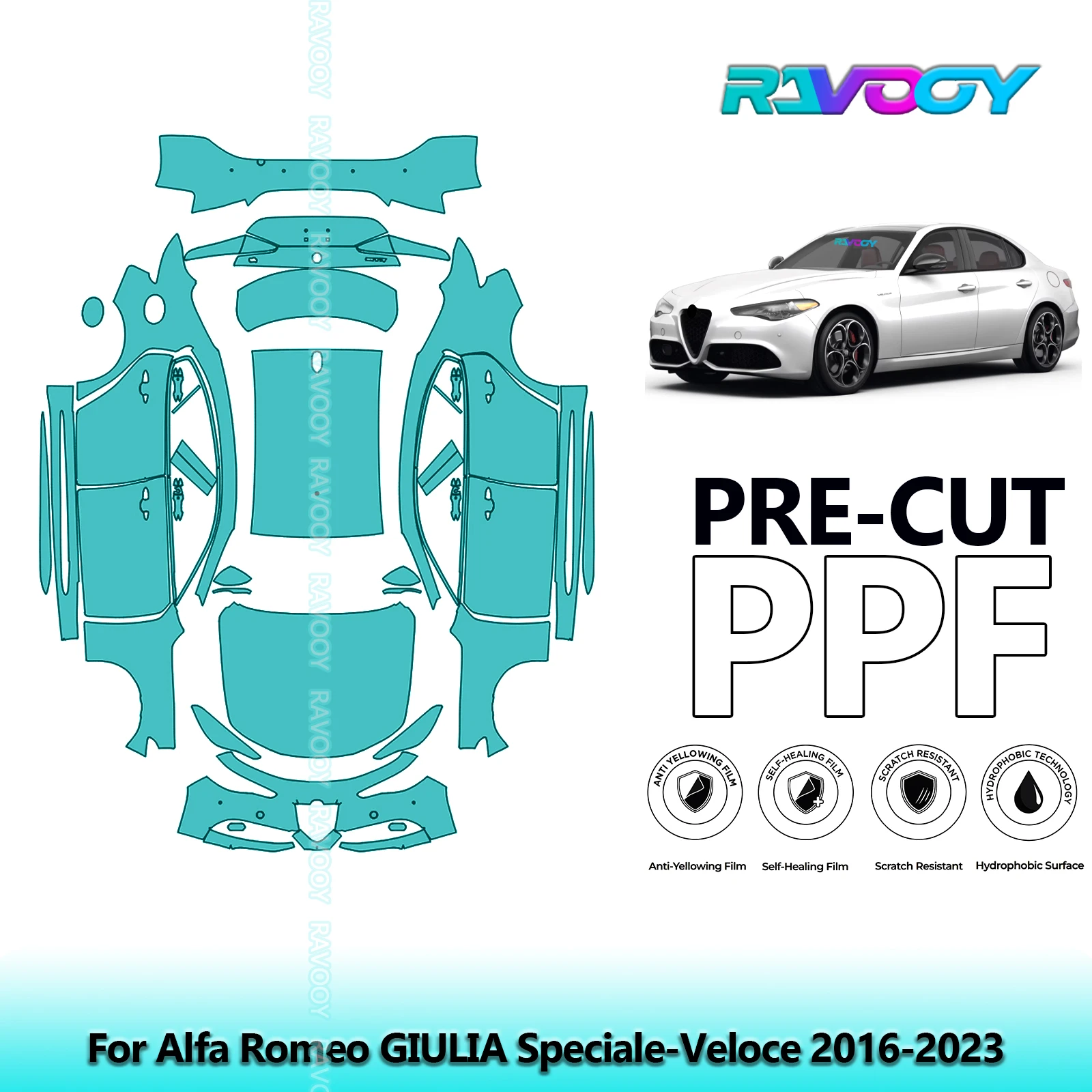 Full Vehicle Clear Bra Precut PPF Paint Protection Film For Alfa Romeo GIULIA Speciale-Veloce 2016-2023
Full Vehicle Clear Bra Precut PPF Paint Protection Film For Alfa Romeo GIULIA Speciale-Veloce 2016-2023