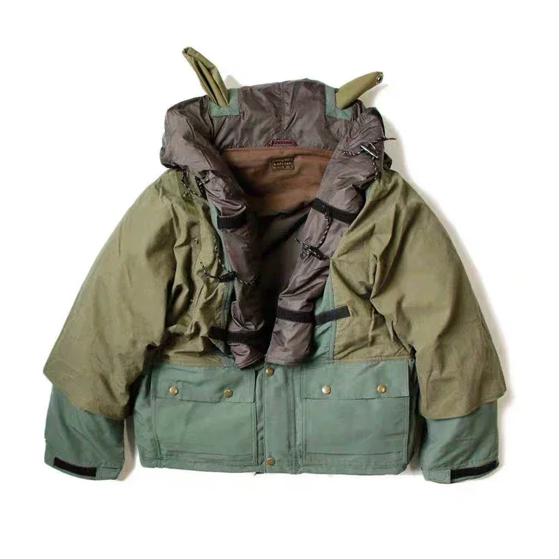 KAPITAL Japan Loose Nylon Stitching Five Grid Pure Cotton Hooded Men's Jacket Army Green Fashion Long Sleeve Casual Coat
KAPITAL Japan Loose Nylon Stitching Five Grid Pure Cotton Hooded Men's Jacket Army Green Fashion Long Sleeve Casual Coat