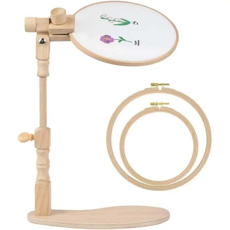 AB33-Beech Wood Embroidery Hoop Stand, With 2 Pcs 6'' 8'' Embroidery Hoops, Rotatable, Tool-Free Installation
AB33-Beech Wood Embroidery Hoop Stand, With 2 Pcs 6'' 8'' Embroidery Hoops, Rotatable, Tool-Free Installation