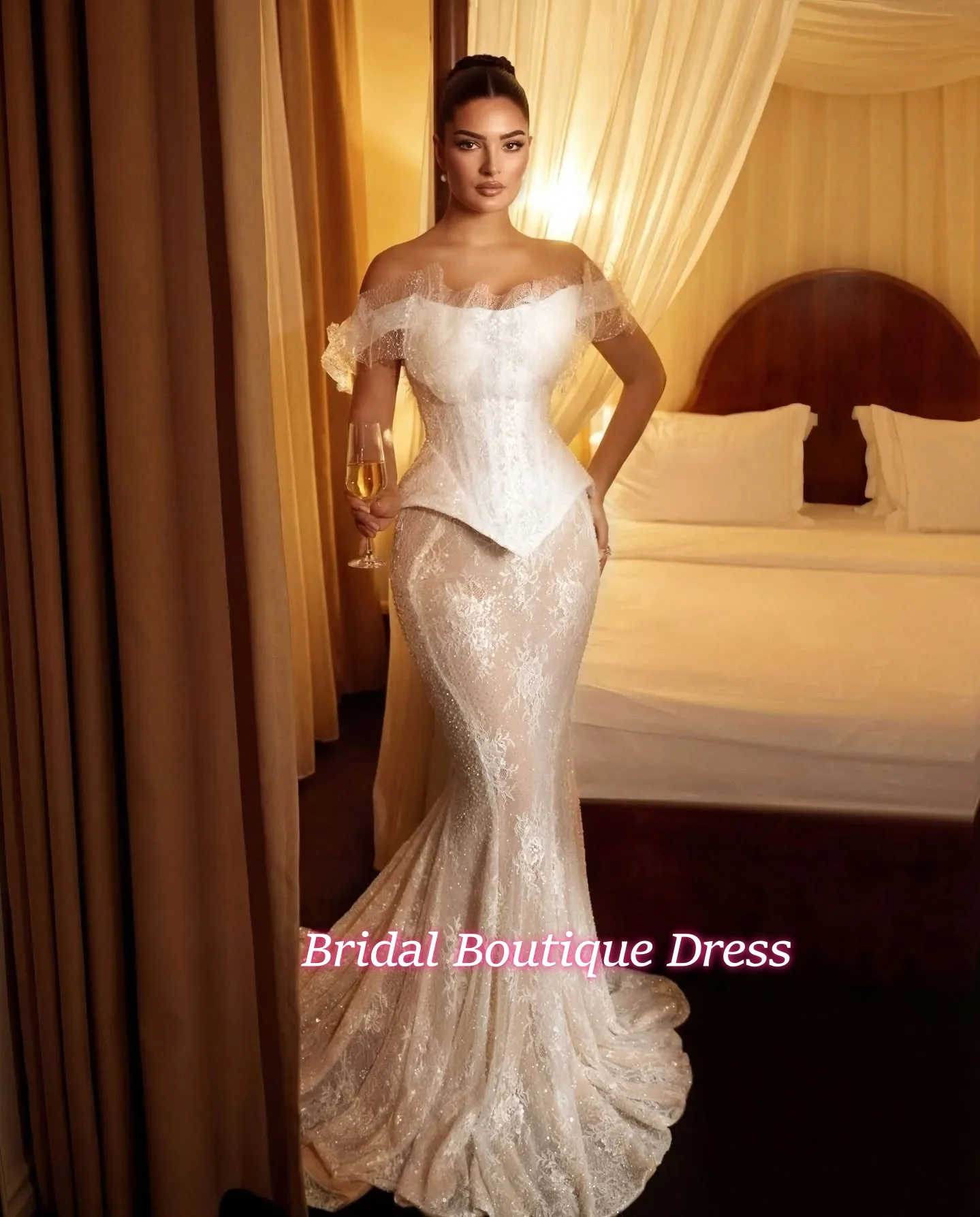 Simple Mermaid Wedding Dress Off Shoulder Sleeveless Bridal Gowns Sequins Lace Sweep Train Dresses Custom Made vestidos de novia
Simple Mermaid Wedding Dress Off Shoulder Sleeveless Bridal Gowns Sequins Lace Sweep Train Dresses Custom Made vestidos de novia
