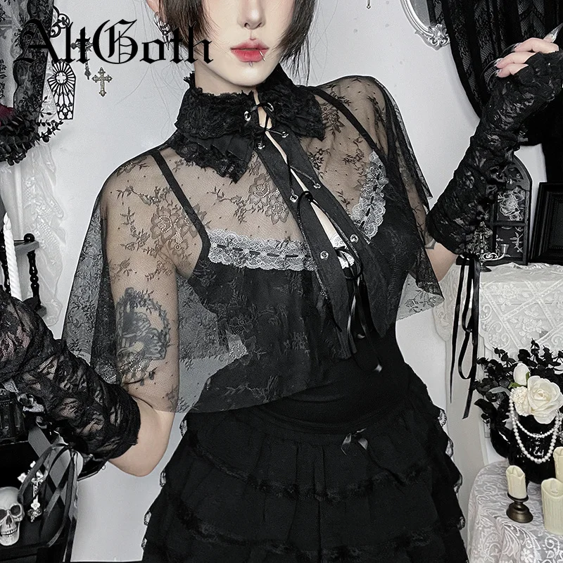 AltGoth Mall Goth Sexy T-shirt Women Vintage Dark Streetwear Aesthetic See Through Capes Y2k E-girl Lace Patchwork Crop Tank Top
AltGoth Mall Goth Sexy T-shirt Women Vintage Dark Streetwear Aesthetic See Through Capes Y2k E-girl Lace Patchwork Crop Tank Top