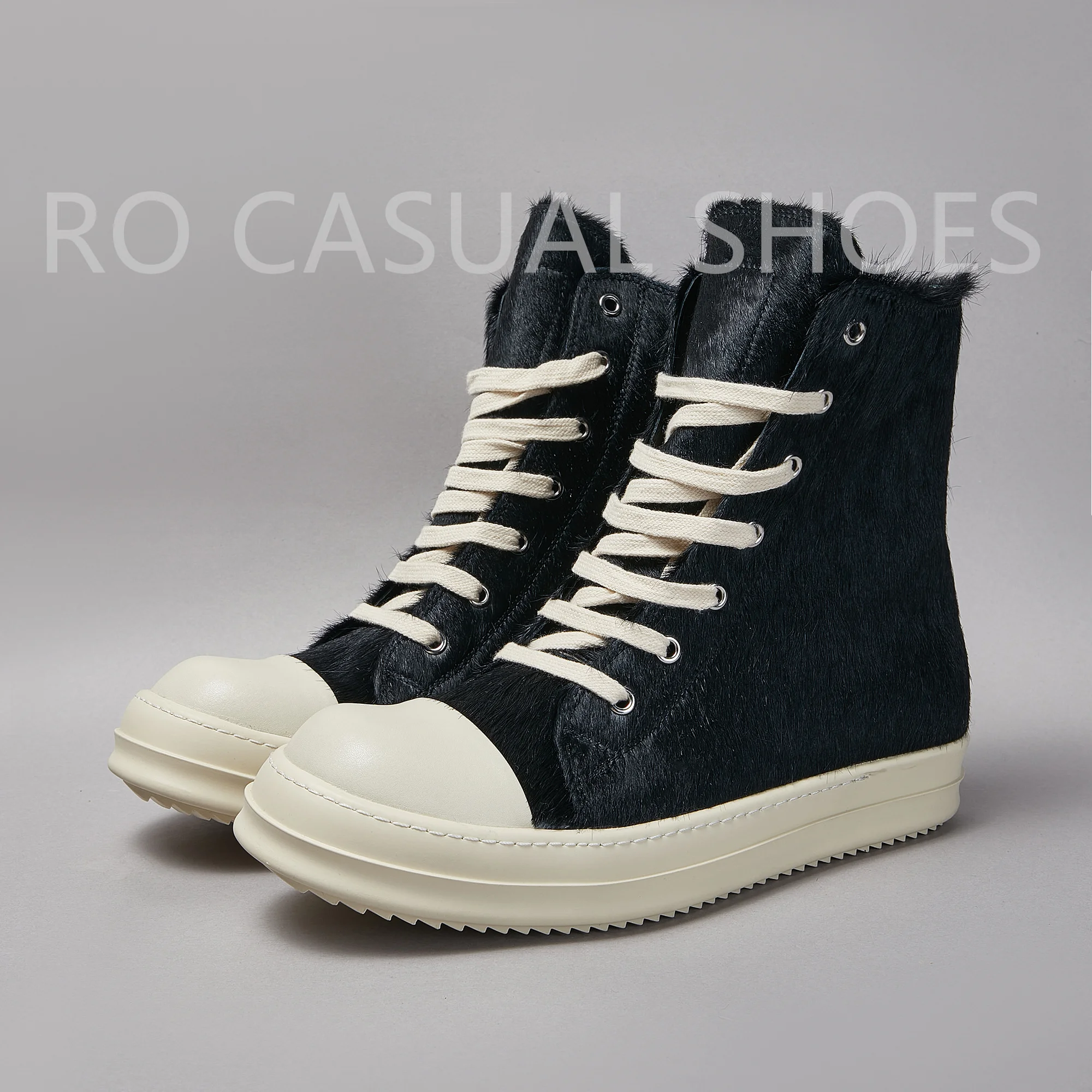 Ricks Outdoor Black Horse Hair High Top Quality Owens Men Shoe Lace Up Women Sneaker Fashion Casual Owens Design boots & Shoes
Ricks Outdoor Black Horse Hair High Top Quality Owens Men Shoe Lace Up Women Sneaker Fashion Casual Owens Design boots & Shoes