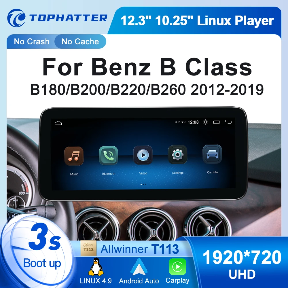 10.25" 12.3" Linux Car Radio For Mercedes Benz B class B180 B200 W245 CarPlay Android Auto Multimedia Player Head Unit Screen 
10.25" 12.3" Linux Car Radio For Mercedes Benz B class B180 B200 W245 CarPlay Android Auto Multimedia Player Head Unit Screen