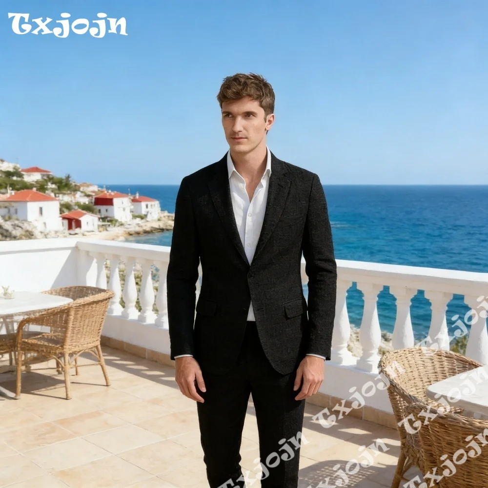 Hot Sale Black Linen 2PCS Suit Notch Lapel Slim Fit Jacket Pants Airy Fabric Outdoor Parties Beach Weddings Transitional Season
Hot Sale Black Linen 2PCS Suit Notch Lapel Slim Fit Jacket Pants Airy Fabric Outdoor Parties Beach Weddings Transitional Season