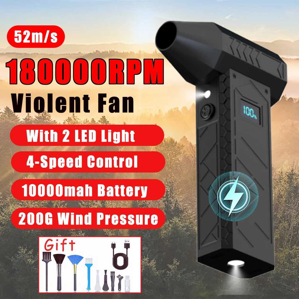 180000RPM Turbofan Brushless Motor 52m/s Wind Speed Dust Cleaner 4 Gear Control USB Rechargeable Powerful Dust Blower
180000RPM Turbofan Brushless Motor 52m/s Wind Speed Dust Cleaner 4 Gear Control USB Rechargeable Powerful Dust Blower