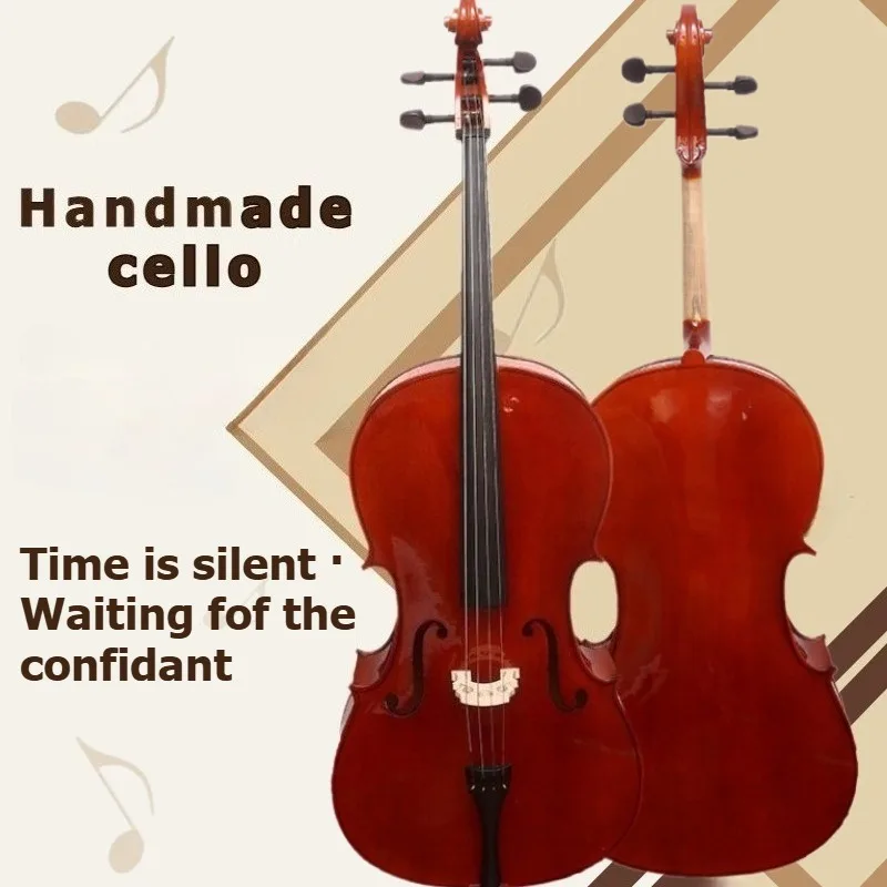 Adult Cello 4/4 3/4 1/2 1/4 1/8 Cello Professional Concert Performance Maple Back Side Panel Student Instruments for Beginners