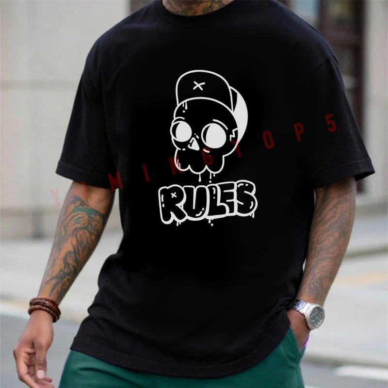 Cartoon Skull With Cap And Rules Graphic Motorcycle T-Shirt Motorrad Fans New Fashion Summer Cotton Men Short Sleeve O-Neck Tee
Cartoon Skull With Cap And Rules Graphic Motorcycle T-Shirt Motorrad Fans New Fashion Summer Cotton Men Short Sleeve O-Neck Tee