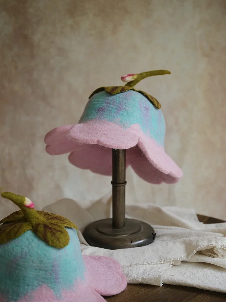 Handmade Wool Felt Lily Flower Hat Cute Autumn Winter Children's Girl's Wool Cap Felt Bowl Hat Sweet Lovely Style Kids Travel
Handmade Wool Felt Lily Flower Hat Cute Autumn Winter Children's Girl's Wool Cap Felt Bowl Hat Sweet Lovely Style Kids Travel