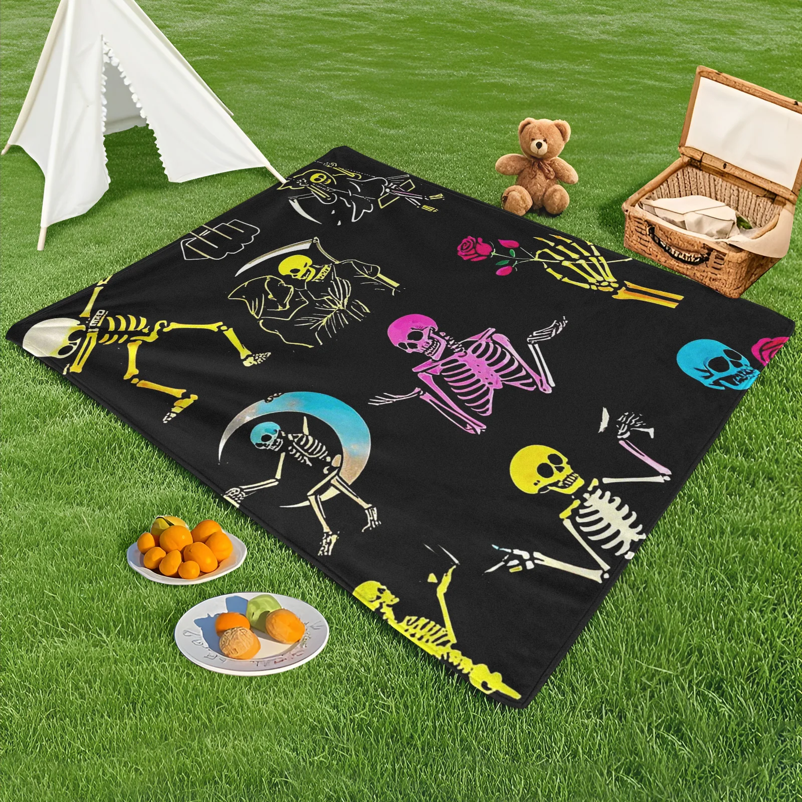 Black Skull Pattern Outdoor Blanket With Yellow Accents For A Unique And Bold Outdoor Style
Black Skull Pattern Outdoor Blanket With Yellow Accents For A Unique And Bold Outdoor Style