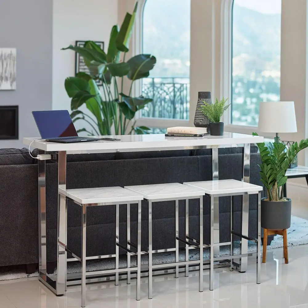 Home Furnishings Marmot 4Piece Counter Height Table Set White Faux Marble Rectangular Table with Stools Dining Room amp Kitchen
Home Furnishings Marmot 4Piece Counter Height Table Set White Faux Marble Rectangular Table with Stools Dining Room amp Kitchen