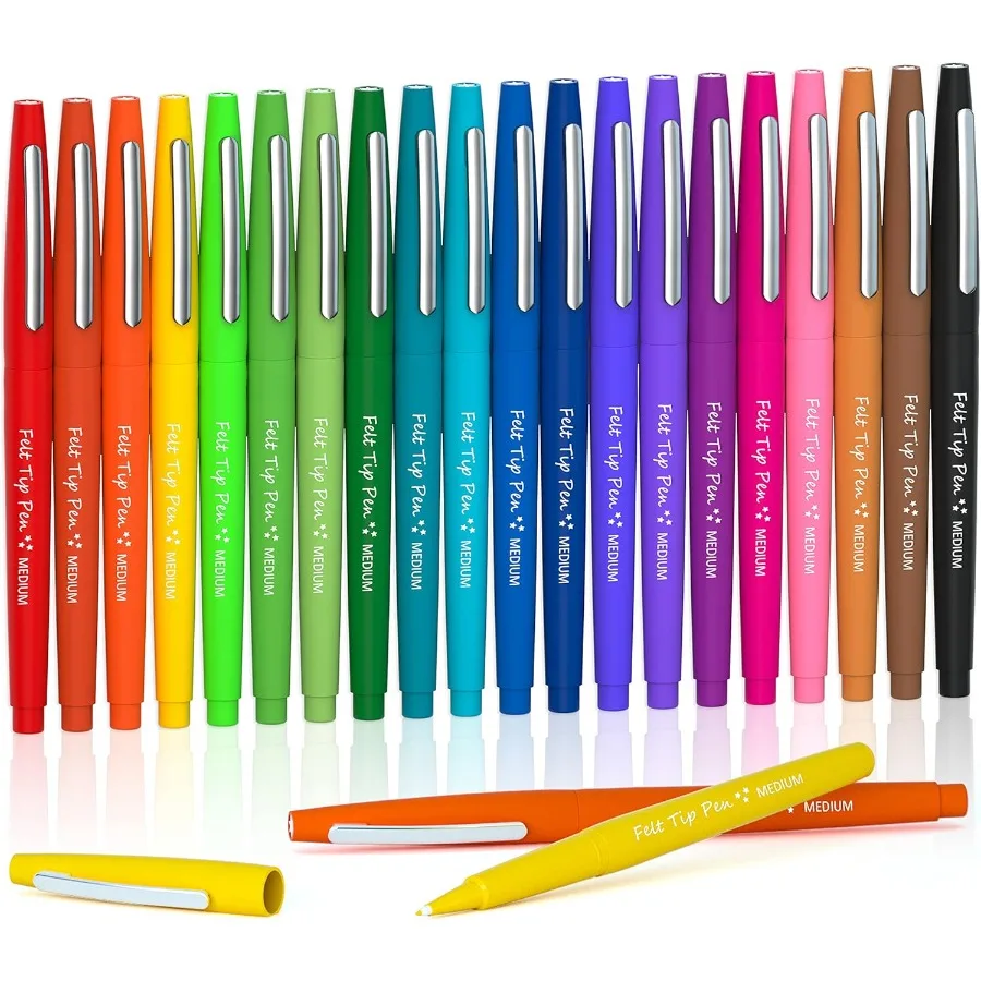 20 Colo Felt Tip Pens Medium Point Assorted Colo Marke Pens For Jourling Writing Note Taking Planner Coloring Perfect for Art O
20 Colo Felt Tip Pens Medium Point Assorted Colo Marke Pens For Jourling Writing Note Taking Planner Coloring Perfect for Art O