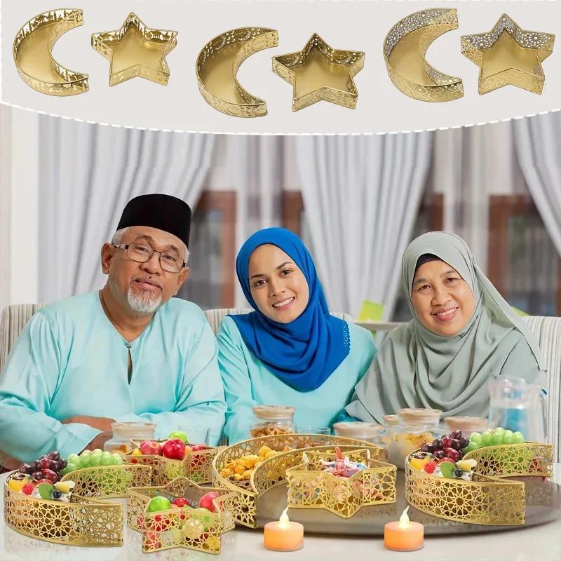Ramadan Festival Star Moon Design Iron Storage Tray Desktop Snack Plate Fruit Candy Basket Home Decor Trays Decorative Plates
Ramadan Festival Star Moon Design Iron Storage Tray Desktop Snack Plate Fruit Candy Basket Home Decor Trays Decorative Plates