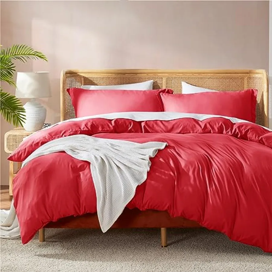 Red Duvet Cover King Size - Soft Double Brushed King Duvet Cover Set, 3 Piece, with Button Closure, 1 Duvet Cover 104x90 inches
Red Duvet Cover King Size - Soft Double Brushed King Duvet Cover Set, 3 Piece, with Button Closure, 1 Duvet Cover 104x90 inches
