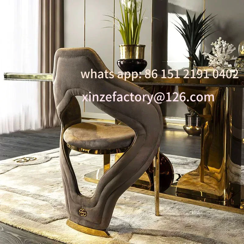 Customizable Luxury Stainless Steel Dining Chair Premium Home Back Chair Villa Model Room Creative Reception Negotiation Chair
Customizable Luxury Stainless Steel Dining Chair Premium Home Back Chair Villa Model Room Creative Reception Negotiation Chair