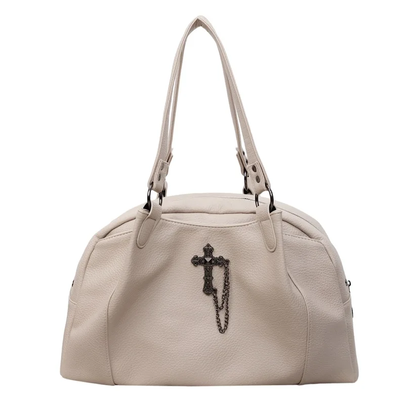 2026 Women's Crossbody Bag Gothic Cross Hardware Shoulder Purse Vintage Leather Handbag for Daily Use
2026 Women's Crossbody Bag Gothic Cross Hardware Shoulder Purse Vintage Leather Handbag for Daily Use
