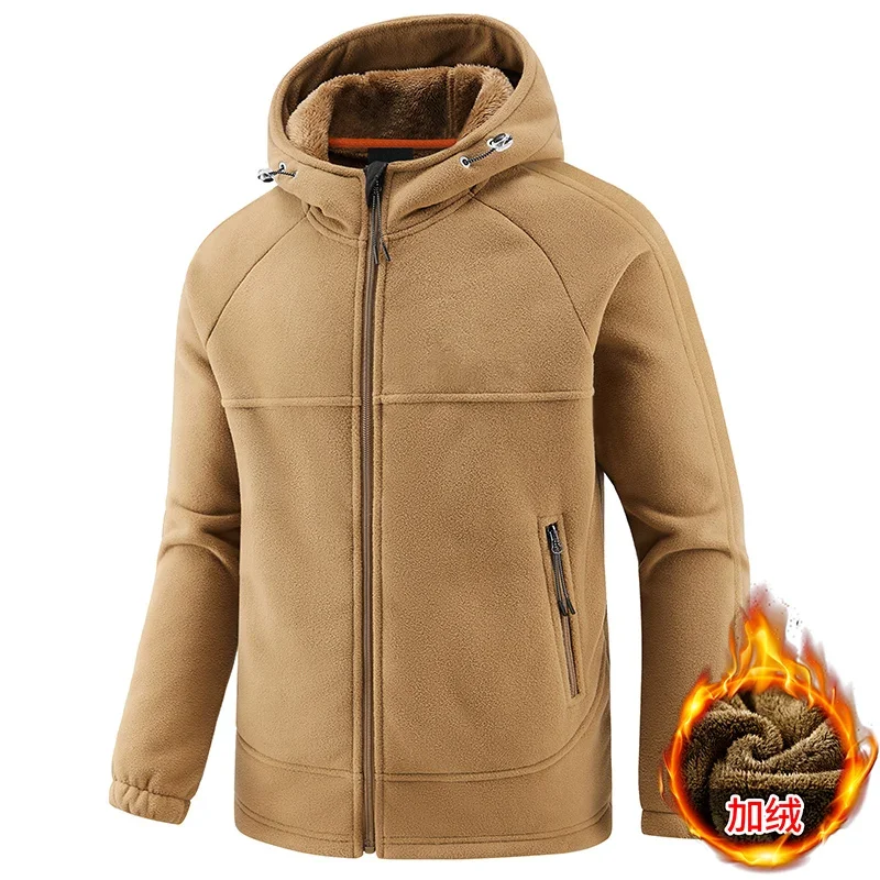 Fashion Sports Thick Warm Lamb Wool Hooded Coat Jacket Fleece Lined Fashion Windbreaker Loose Sweatshirts Hooded Men Clothing
Fashion Sports Thick Warm Lamb Wool Hooded Coat Jacket Fleece Lined Fashion Windbreaker Loose Sweatshirts Hooded Men Clothing