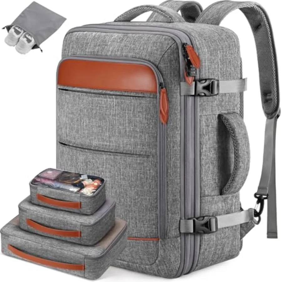 Travel Backpack Carry On Backpack 42L Flight Approved, Expandable Laptop Backpack with Packing Cubes and Shoe Pocket, Water Res
Travel Backpack Carry On Backpack 42L Flight Approved, Expandable Laptop Backpack with Packing Cubes and Shoe Pocket, Water Res