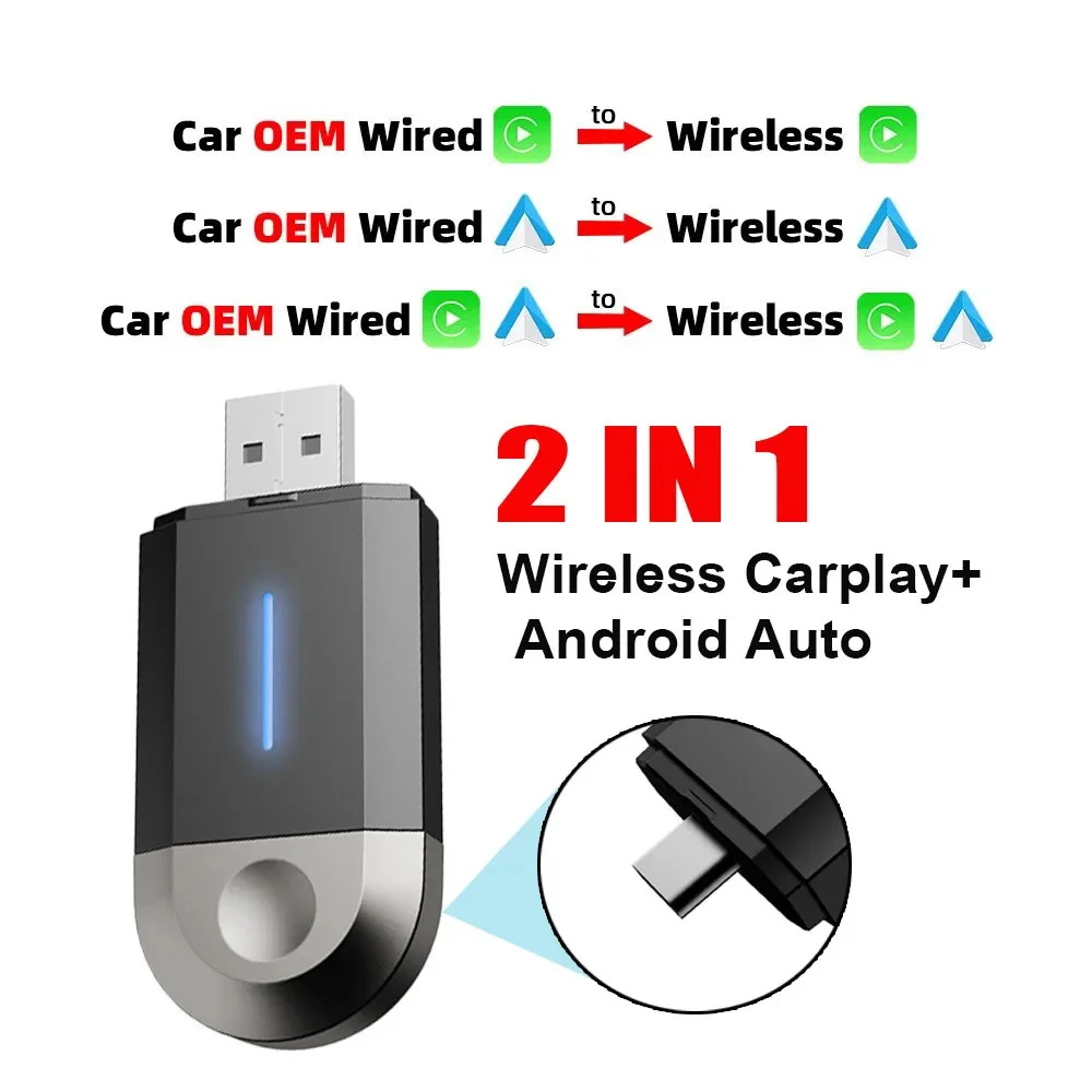 2026 New Wireless CarPlay Adapter Wired to Wireless CarPlay & Android Auto Dongle Plug & Play Universal for Benz
2026 New Wireless CarPlay Adapter Wired to Wireless CarPlay & Android Auto Dongle Plug & Play Universal for Benz