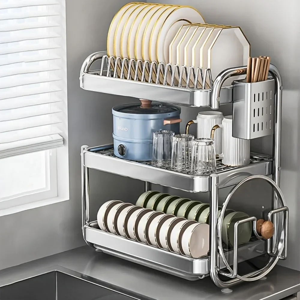 New Dish Drying Rack Rustproof Kitchen Organizer Rack Draining Shelf Stainless Steels Bowl Dish Storage Shelf Kitchen Organizer
New Dish Drying Rack Rustproof Kitchen Organizer Rack Draining Shelf Stainless Steels Bowl Dish Storage Shelf Kitchen Organizer