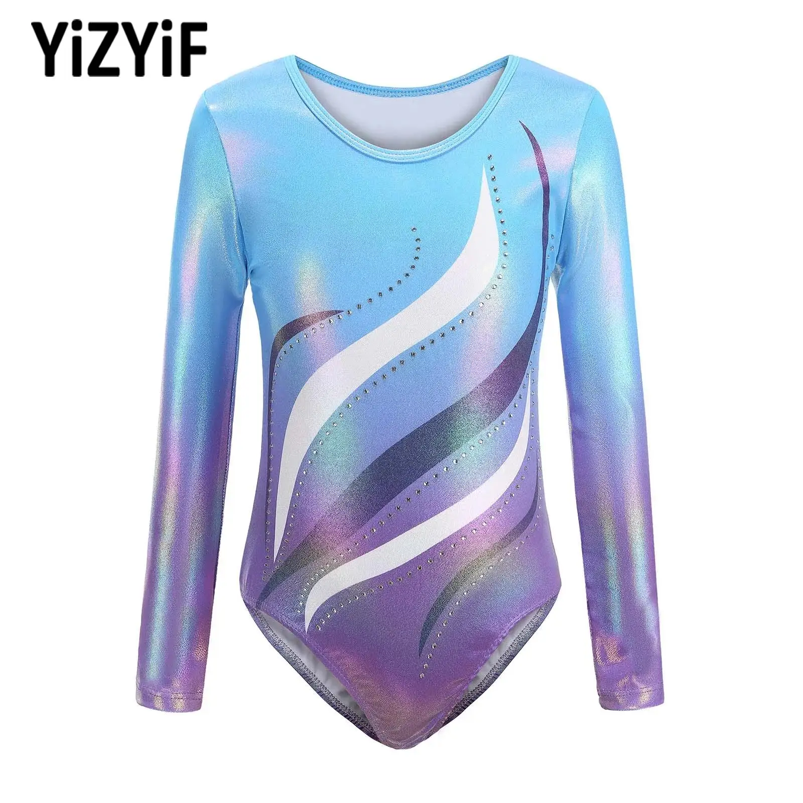 Girls Long Sleeve Gymnastics Bodysuit Rhinestones Gradient Color Ballet Dance Leotard for Figure Skating Stage Performance Party
Girls Long Sleeve Gymnastics Bodysuit Rhinestones Gradient Color Ballet Dance Leotard for Figure Skating Stage Performance Party