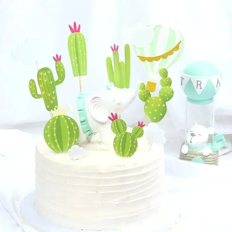Green Cactus Cake Topper Happy Birthday Party Kids Personality Plant DIY ball cactus Cupcake Decorating boy Baby Shower Supplies
Green Cactus Cake Topper Happy Birthday Party Kids Personality Plant DIY ball cactus Cupcake Decorating boy Baby Shower Supplies