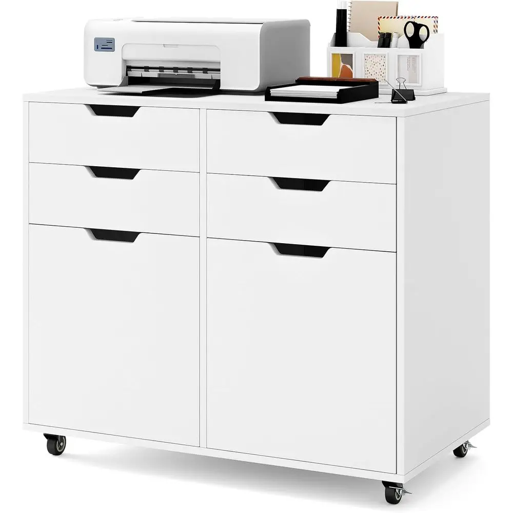 Under-Desk Rolling Storage Cabinet with 4 Drawers, Wooden Chest on Casters for Home Office Organization (White)
Under-Desk Rolling Storage Cabinet with 4 Drawers, Wooden Chest on Casters for Home Office Organization (White)