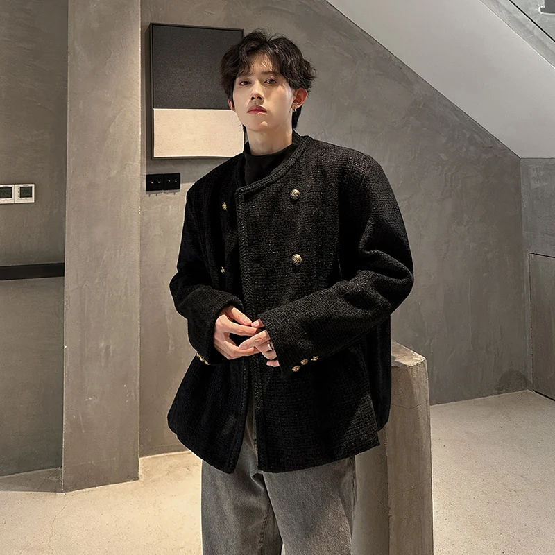 Thickened Double-breasted Shoulder Padded Jacket Men's Korean Style No Collar Coat Autumn Winter Old Money Aesthetic Design
Thickened Double-breasted Shoulder Padded Jacket Men's Korean Style No Collar Coat Autumn Winter Old Money Aesthetic Design