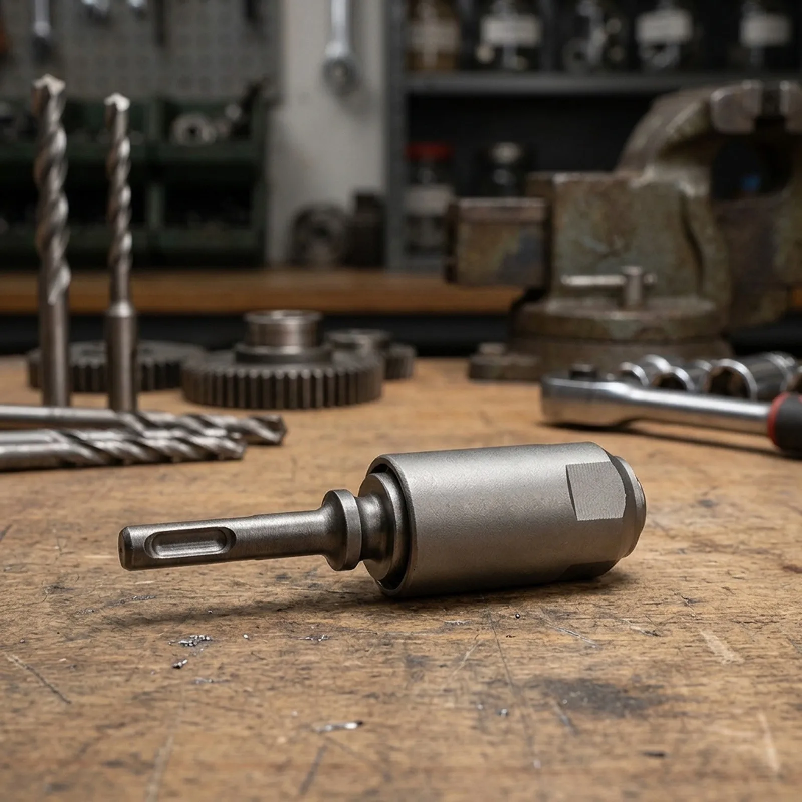 Metal Hammer Drill Adapter for SDS Plus Drills Converting Between Square Shank and Round Shank Drill Bit Systems
Metal Hammer Drill Adapter for SDS Plus Drills Converting Between Square Shank and Round Shank Drill Bit Systems