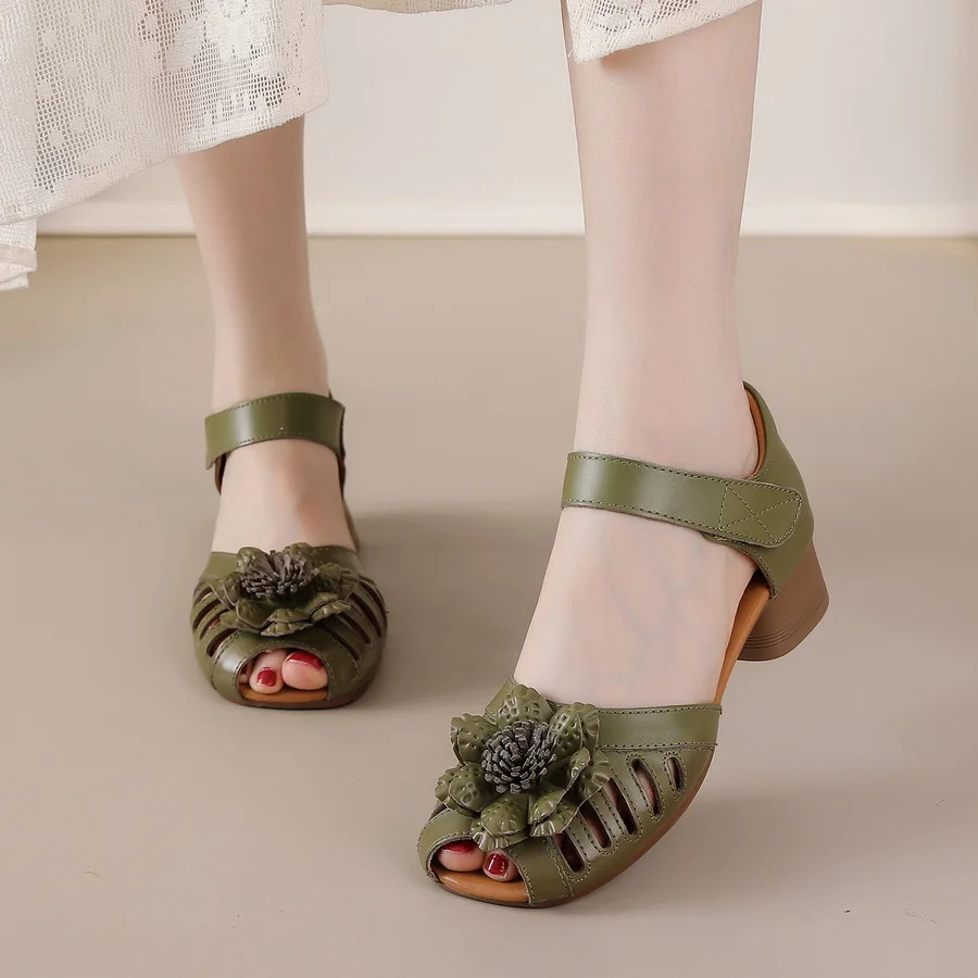 Floral Peep Toe Block Heel Sandals For Petite Women Adjustable Strap Summer Mary Jane Shoes Lady Genuine Leather Cutout Sandal
Floral Peep Toe Block Heel Sandals For Petite Women Adjustable Strap Summer Mary Jane Shoes Lady Genuine Leather Cutout Sandal