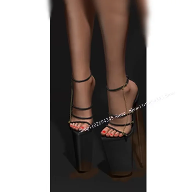 Black Chain Platform Cut Out Sandals Thin High Heel Peep Toe Fashion Sexy Cool 2025 Summer Big Size Woman Shoes Zapatillas Mujer
Black Chain Platform Cut Out Sandals Thin High Heel Peep Toe Fashion Sexy Cool 2025 Summer Big Size Woman Shoes Zapatillas Mujer