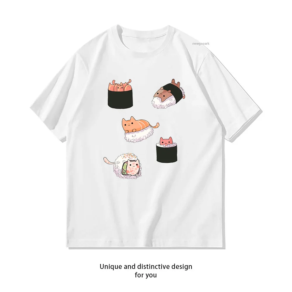 kawaii Sushi Cats t-shirt woman man Summer fashion Casual cotton printed t shirts O-neck Short-sleev Creative Gift tee
kawaii Sushi Cats t-shirt woman man Summer fashion Casual cotton printed t shirts O-neck Short-sleev Creative Gift tee