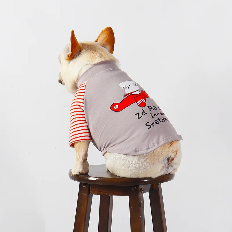 Summer Patchwork Striped Pet Clothes Thin Breathable Dog T-Shirt Puppy French Bulldog Schnauzer Small And Medium Dog Clothes
Summer Patchwork Striped Pet Clothes Thin Breathable Dog T-Shirt Puppy French Bulldog Schnauzer Small And Medium Dog Clothes