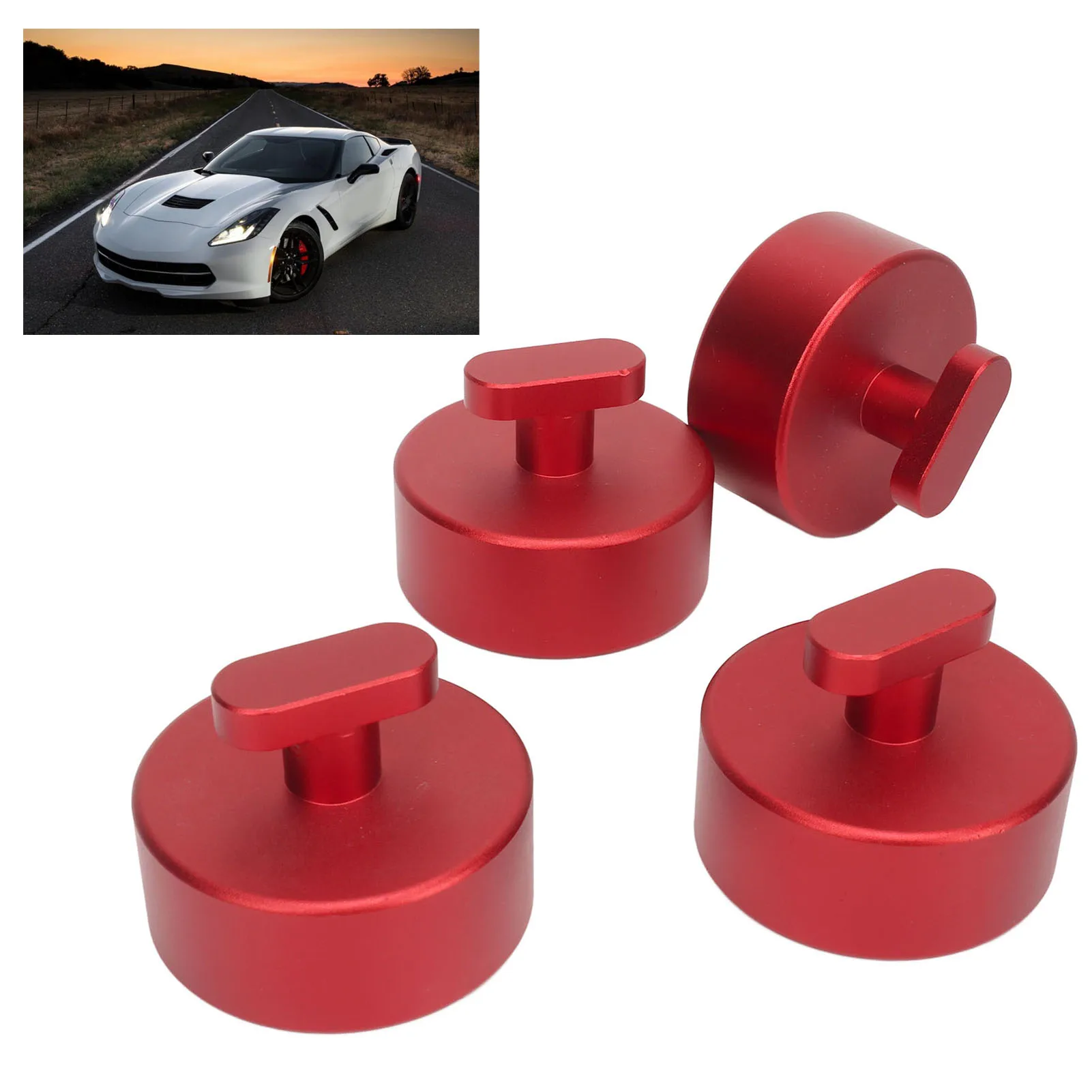 4PCS Billet Aluminum Jack Pad Lift Point Adapters for Corvette C7 Stingray - Car Jack Adapter Pucks for Vehicle Lifting
4PCS Billet Aluminum Jack Pad Lift Point Adapters for Corvette C7 Stingray - Car Jack Adapter Pucks for Vehicle Lifting