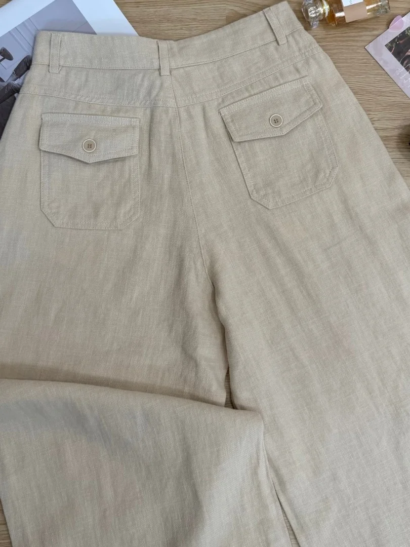 High Waist Wide Leg Pants Women's Summer New Thin Loose Casual Pants Linen Material Slimming Versatile Small Size Casual Pants
High Waist Wide Leg Pants Women's Summer New Thin Loose Casual Pants Linen Material Slimming Versatile Small Size Casual Pants