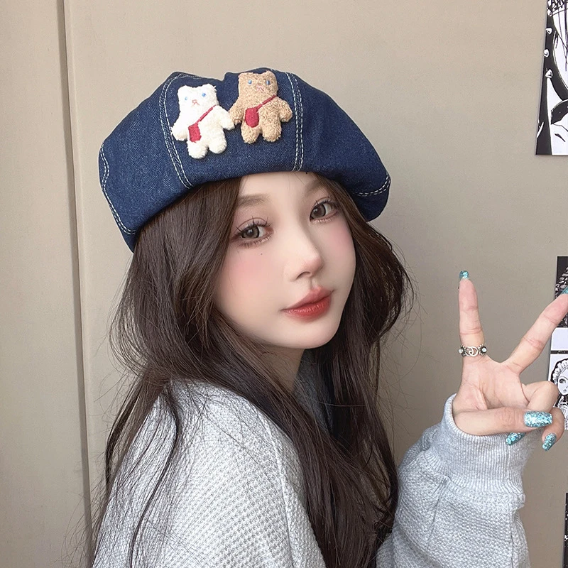1PCS Cute Cartoon Bear Beret Fashion Versatile Cowboy Painter Hat Women's Multi Functional Beret
1PCS Cute Cartoon Bear Beret Fashion Versatile Cowboy Painter Hat Women's Multi Functional Beret