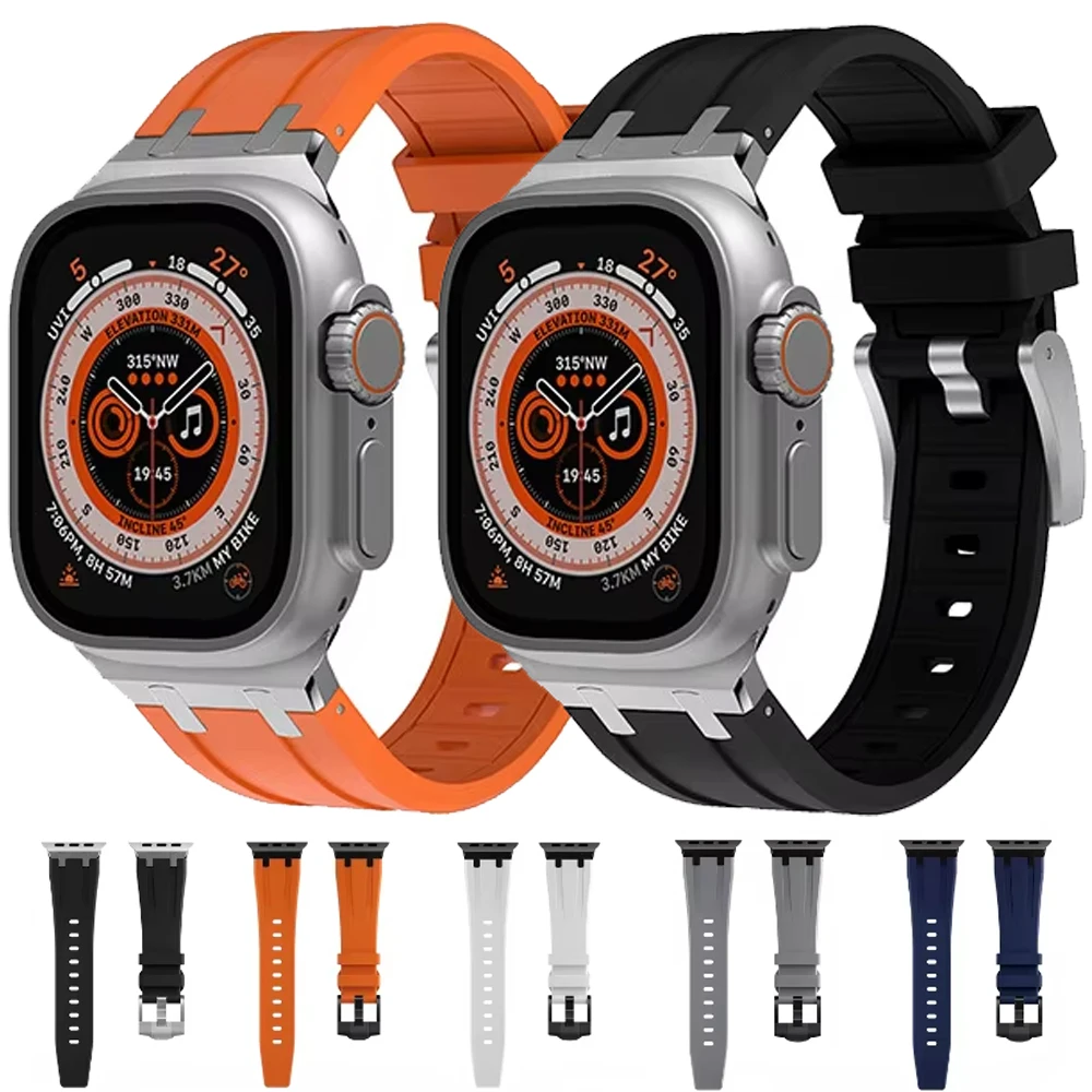 Fluororubber strap for Apple watch Ultra 2 1 49mm 10 46mm 9 8 7 45mm bracelet replacement wristband for iwatch 6 5 4 SE 44mm
Fluororubber strap for Apple watch Ultra 2 1 49mm 10 46mm 9 8 7 45mm bracelet replacement wristband for iwatch 6 5 4 SE 44mm
