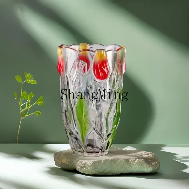 CL pastoral plum blossom pink glass vase hydroponic rose tulip vase home creative vase ornament
CL pastoral plum blossom pink glass vase hydroponic rose tulip vase home creative vase ornament