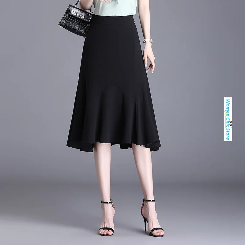 Women Chic Ruffles Spliced A-line Bodycon Black Skirt 2024 Summer Office Lady Elegant Slim Casual Knee-length Suit Skirts 9857
Women Chic Ruffles Spliced A-line Bodycon Black Skirt 2024 Summer Office Lady Elegant Slim Casual Knee-length Suit Skirts 9857