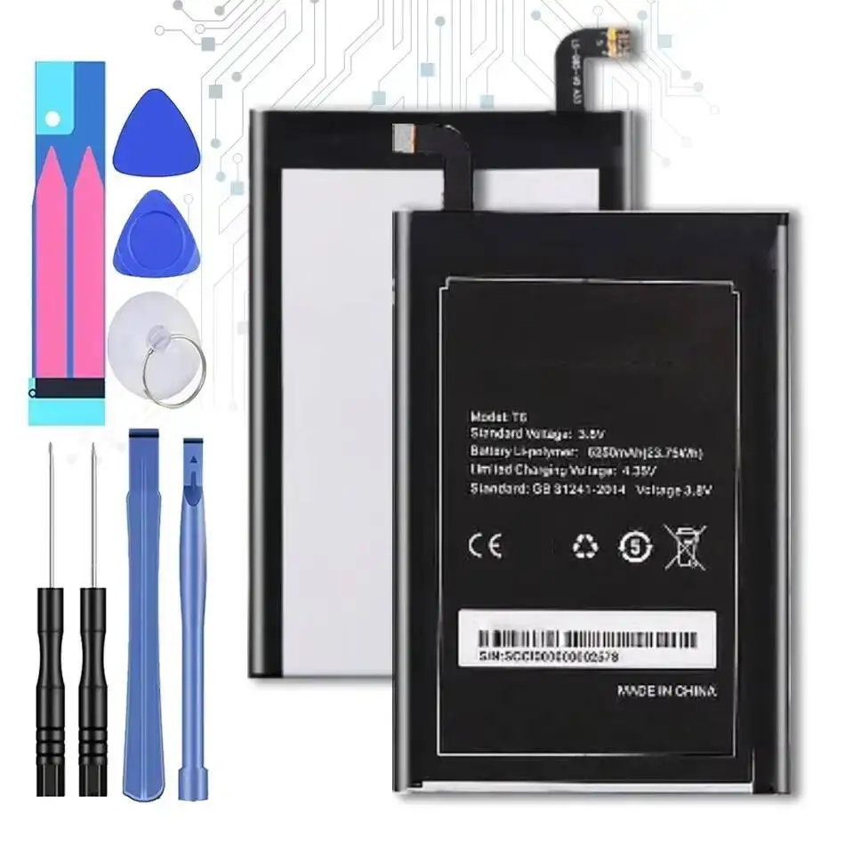 6250Mah For Homtom HT6 Oukitel K6000 Pro Ulefone Power Doogee T6 Premium Replacement Mobile Phone Battery
6250Mah For Homtom HT6 Oukitel K6000 Pro Ulefone Power Doogee T6 Premium Replacement Mobile Phone Battery