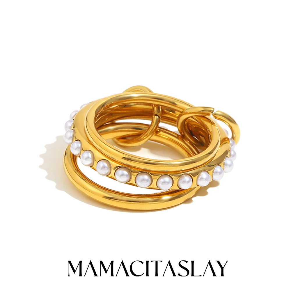 MamacitaSlay Elegant 316L Stainless Steel Pearl Three Layer Ring 18K Gold Plated Waterproof Jewelry Women's Charm Ring Gift 2025
MamacitaSlay Elegant 316L Stainless Steel Pearl Three Layer Ring 18K Gold Plated Waterproof Jewelry Women's Charm Ring Gift 2025