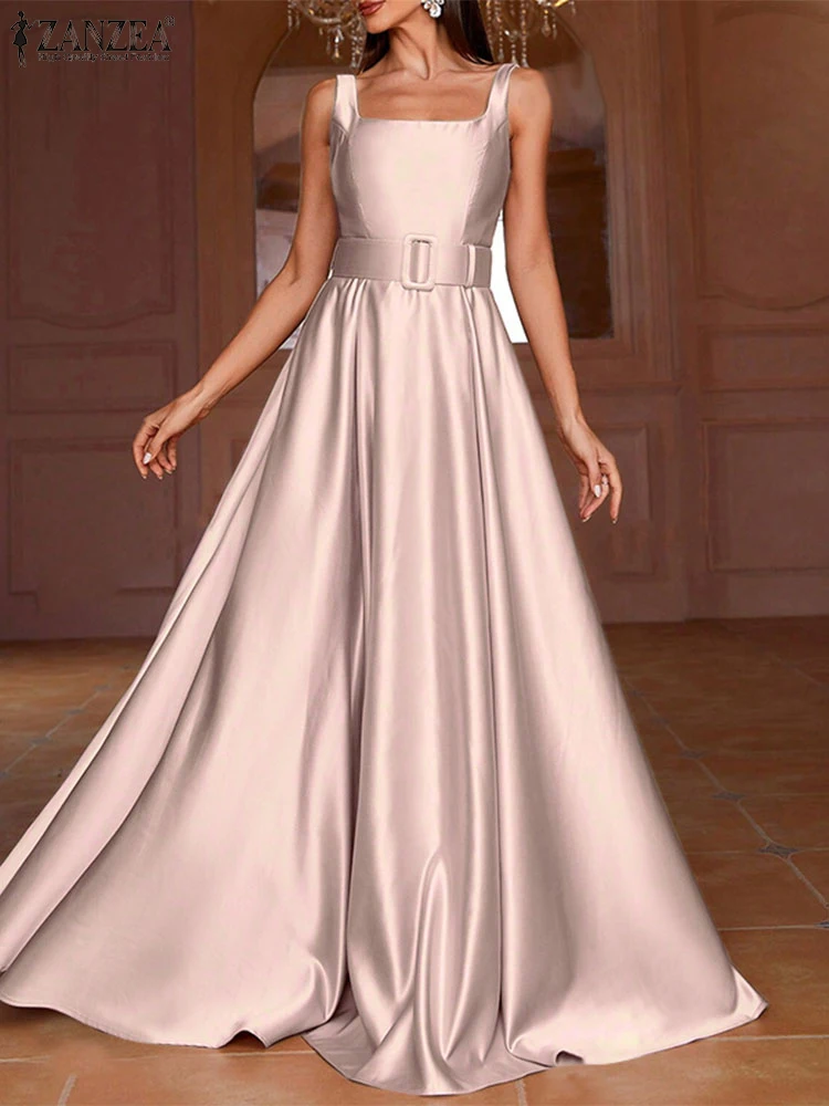 ZANZEA Women Sleeveless Tank Sundress Party Sexy Solid Color Dress Fashion Satin Silk Maxi Robe Vintage Sashes 2025 Long Dresses
ZANZEA Women Sleeveless Tank Sundress Party Sexy Solid Color Dress Fashion Satin Silk Maxi Robe Vintage Sashes 2025 Long Dresses