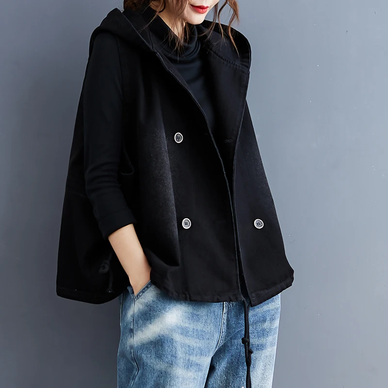 denim vest coat women 2024 autumn winter new Hooded double-breasted jeans Waistcoat casual loose sleeveless jacket female R497
denim vest coat women 2024 autumn winter new Hooded double-breasted jeans Waistcoat casual loose sleeveless jacket female R497