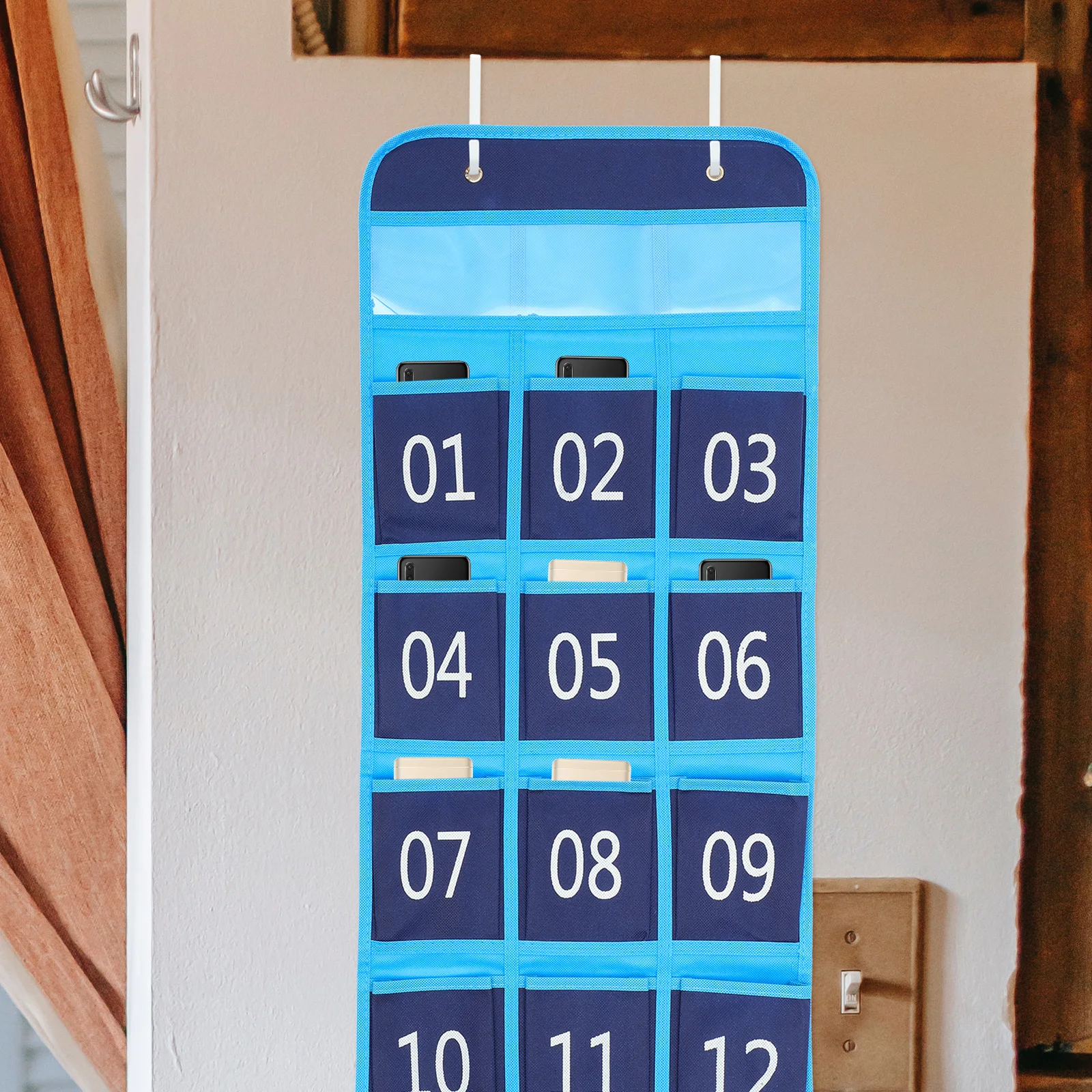 Classroom Mobile Phone Bag Wall Mounted ganizer 12 Pockets Storage Chart Numbered Hanging Pocket Bag Cloth
Classroom Mobile Phone Bag Wall Mounted ganizer 12 Pockets Storage Chart Numbered Hanging Pocket Bag Cloth